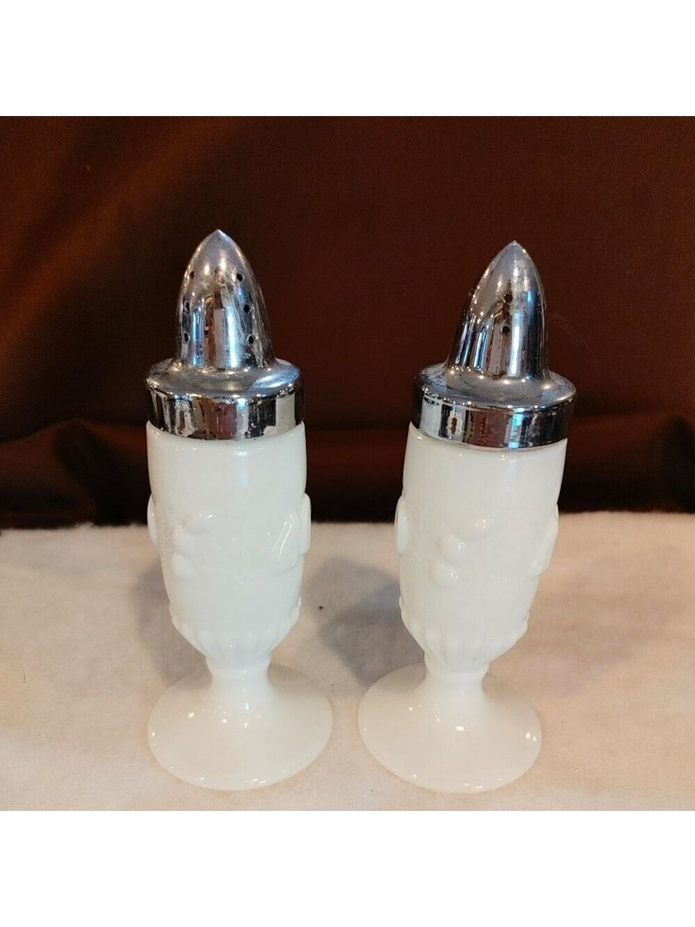 Vintage Milk Glass Salt and Pepper Shakers